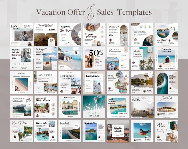 Travel Instagram Post Templates: 80 Canva Editable Designs - Etsy