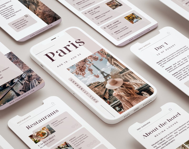 Paris Itinerary Travel DIY Planner Template. Aesthetic Weekend Tour ...