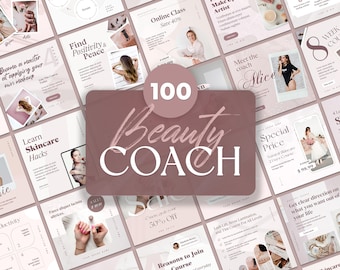 Beauty Esthetician Coach Instagram Pink Post Templates. Canva Insta Branding. Aesthetic Make up, Skincare, Lashes, Brows Engagement IG Feed.
