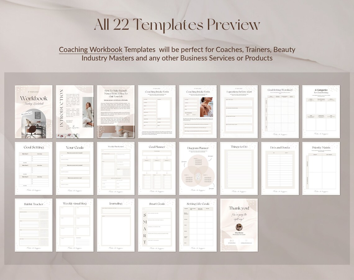 Life Coach Workbook Canva Templates Worksheets Goal Settings Etsy Life Coach Workbook Canva Templates Worksheets Goal Settings Etsy
