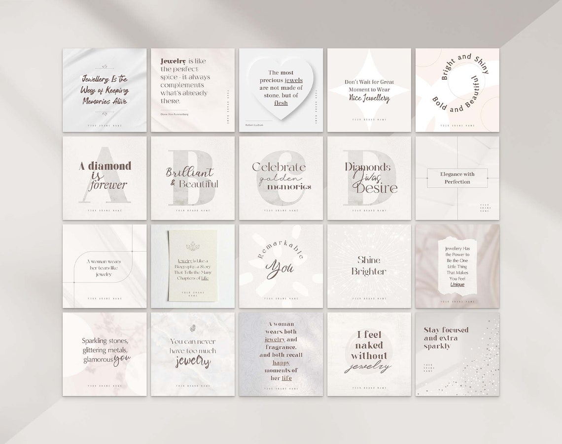 Jewelry Quotes Instagram Post Templates Canva. Inspiration Etsy