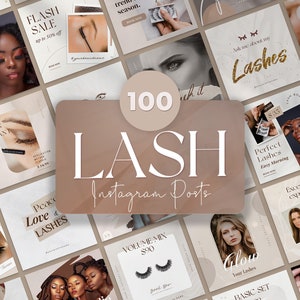 Lash Tech Artist Instagram Canva Post Templates. Eyelash Extension Salon Branding. Makeup Social Media Feed Beauty Blogger Templates.