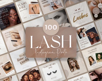 Lash Tech Artist Instagram Canva Post Templates. Eyelash Extension Salon Branding. Makeup Social Media Feed Beauty Blogger Templates.