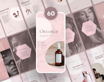 Pink & Rose Gold Instagram Story Templates, Skincare, Lash Tech (Canva Editable)