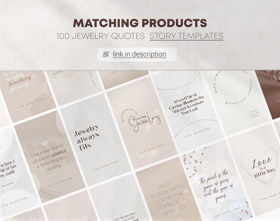 Jewelry Quotes Instagram Post Templates Canva. Inspiration Etsy