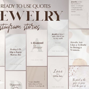 Sjablonen voor Instagramverhalen voor sieradencitaten: neutrale canvas-branding (60 sjablonen)