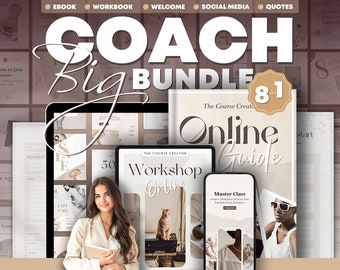 8in1 Life Coach Bundle Welcome Client Packet Templates in Canva. Social Media Instagram Post. Coaching Workbook Worksheets Ebook Lead Magnet