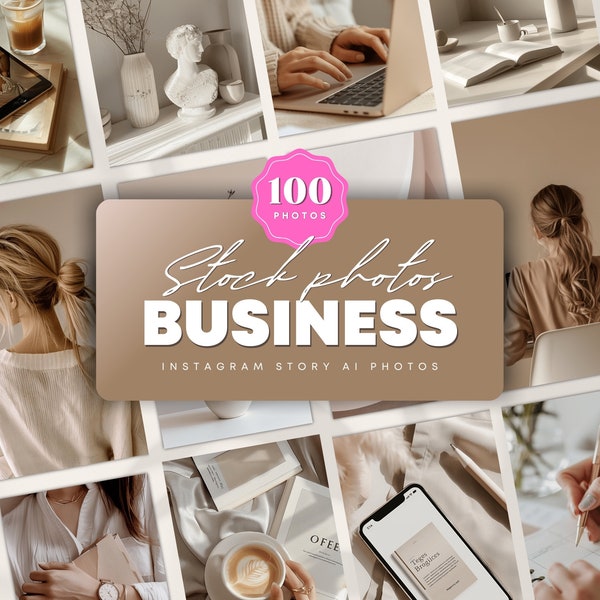 100 Business Stock Photos for Instagram Stories & Feed. Virtual Assistant, Coaching, Feminine Blogger Branding Images.