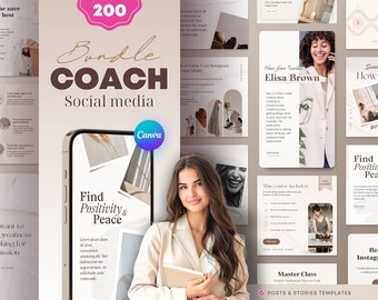 200 Neutral Beige Coach Instagram Post & Story Templates Canva