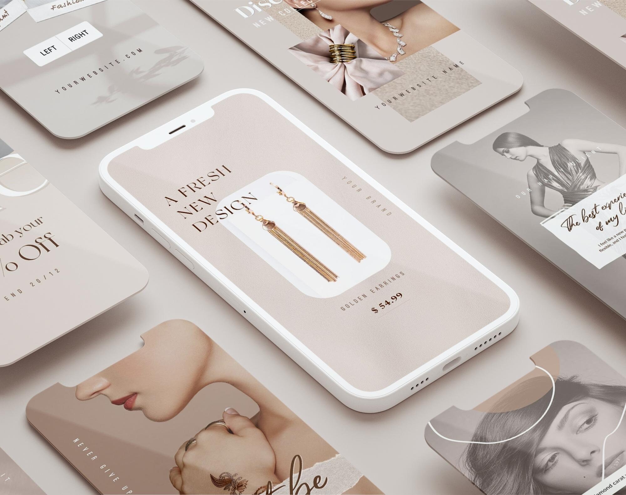 3in1 Jewelry Instagram Template Bundle. Jewelry Social Media Post