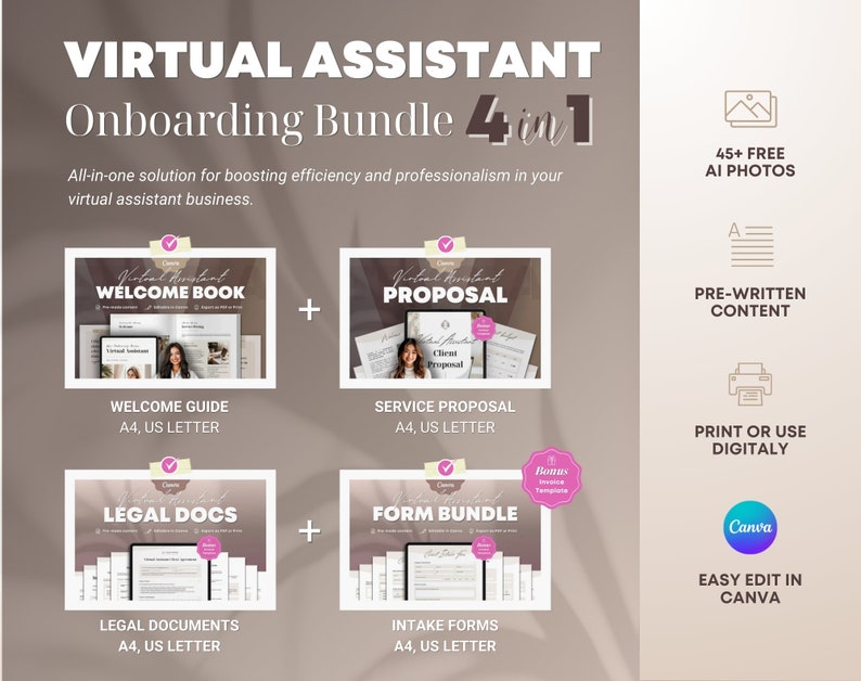 Virtual Assistant Client Guide Virtual Assistant Client Onboarding Template Bundle: Legal Forms ...