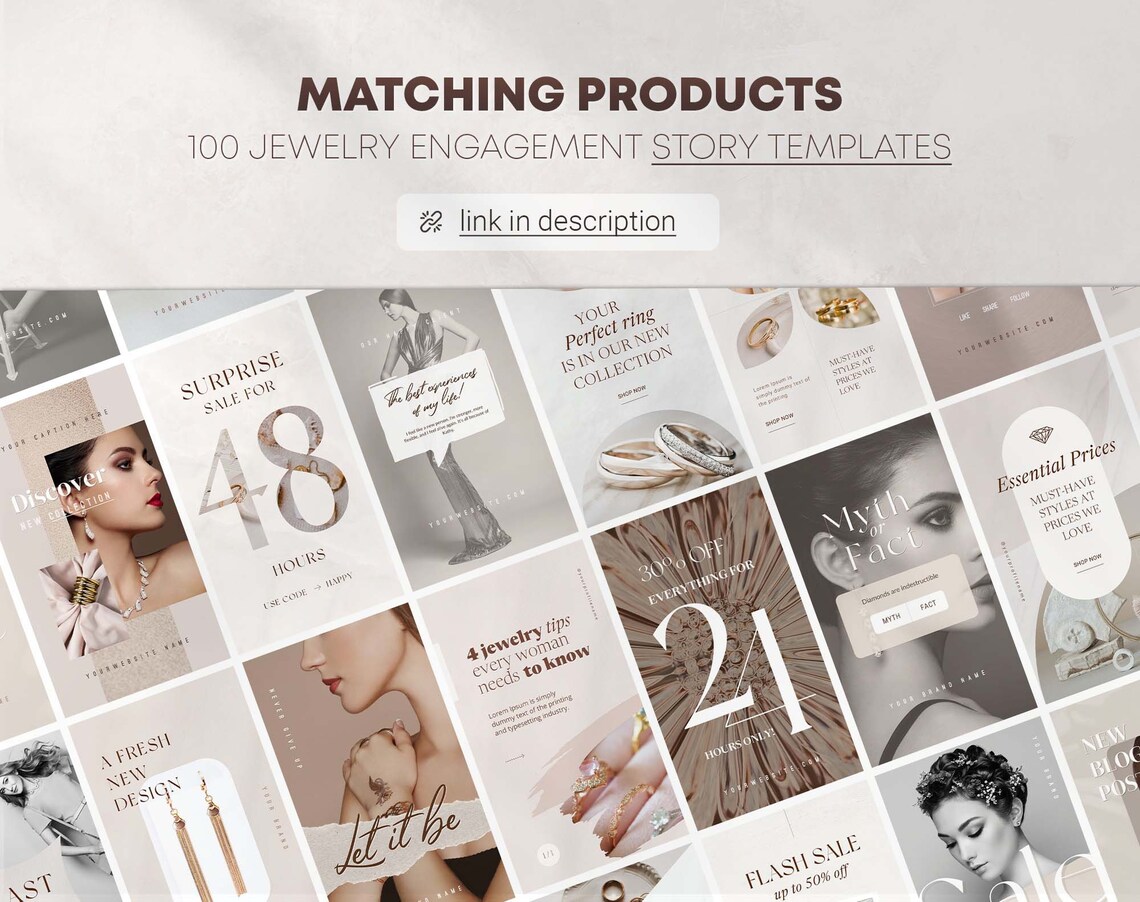 Jewelry Quotes Instagram Post Templates Canva. Inspiration Etsy