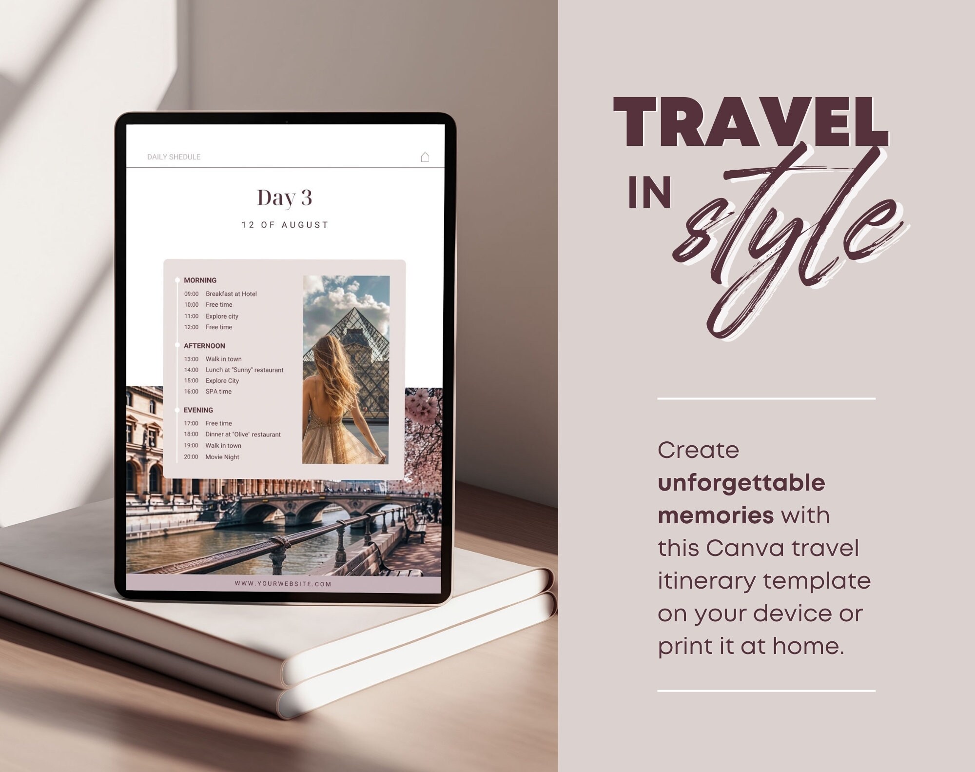 Paris Itinerary Travel DIY Planner Template. Aesthetic Weekend Tour ...