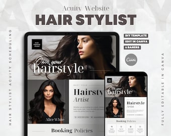 Acuity Scheduling Template: Hair Stylist Website Design (Canva Editable)