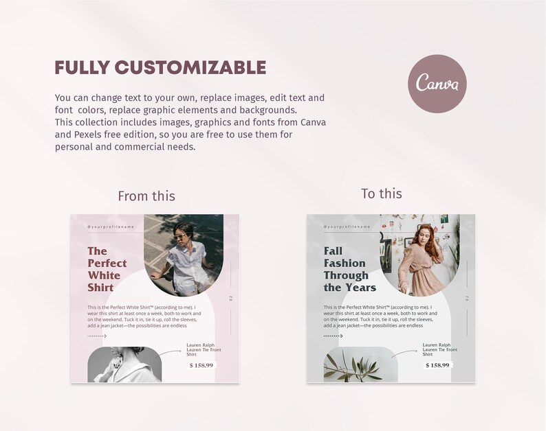Pink Instagram Carousel Post Canva Templates: Beauty & Fashion (Digital Download) image 7