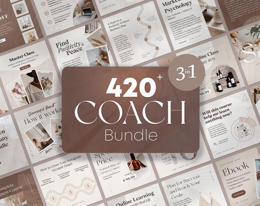 420+ Coach Instagram Templates: Canva Posts & Story Bundle - Etsy