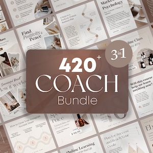 Instagram Templates Bundle for Life Coach. Mental Health Mastery Course. Business Coaching Engagement Canva Post & Story Branding Insta Feed
