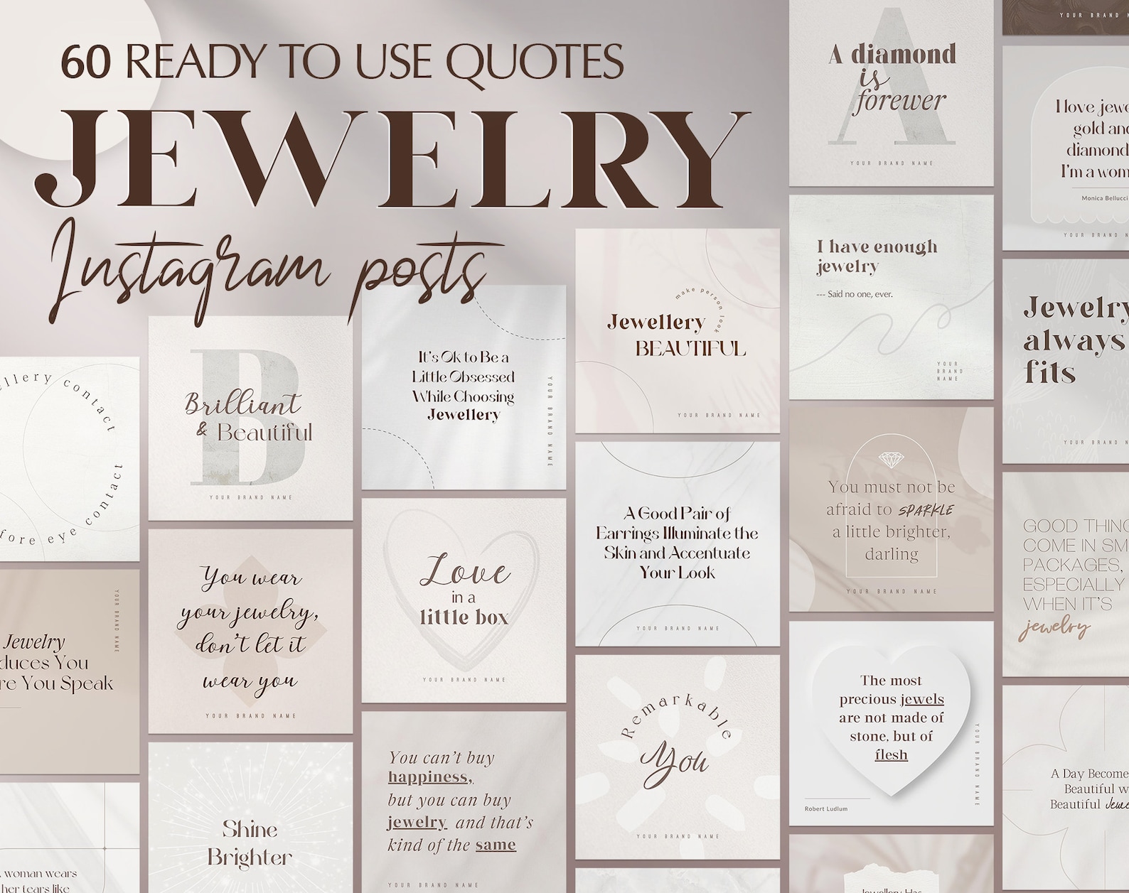 Jewelry Quotes Instagram Post Templates Canva. Inspiration Etsy