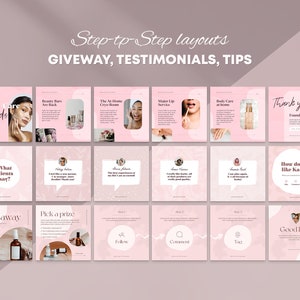 Pink Instagram Carousel Post Canva Templates: Beauty & Fashion (Digital Download) image 6