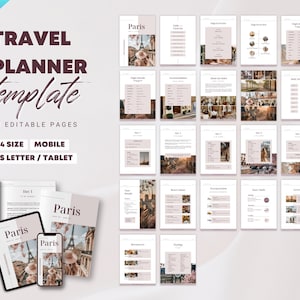 Paris Itinerary Travel DIY Planner Template. Aesthetic Weekend Tour ...