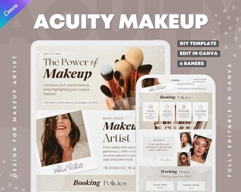 Acuity Scheduling Template: Makeup Artist & Esthetician Canva Website (6 Banners)