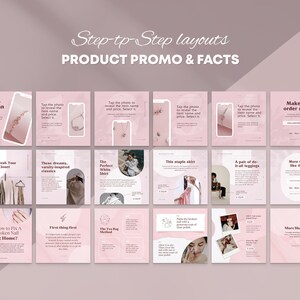 Instagram Carousel post designs are fully editable and have different unique layouts. All templates come with free photos and graphics. You can use graphic and photos about beauty and fashion business absolutely free.