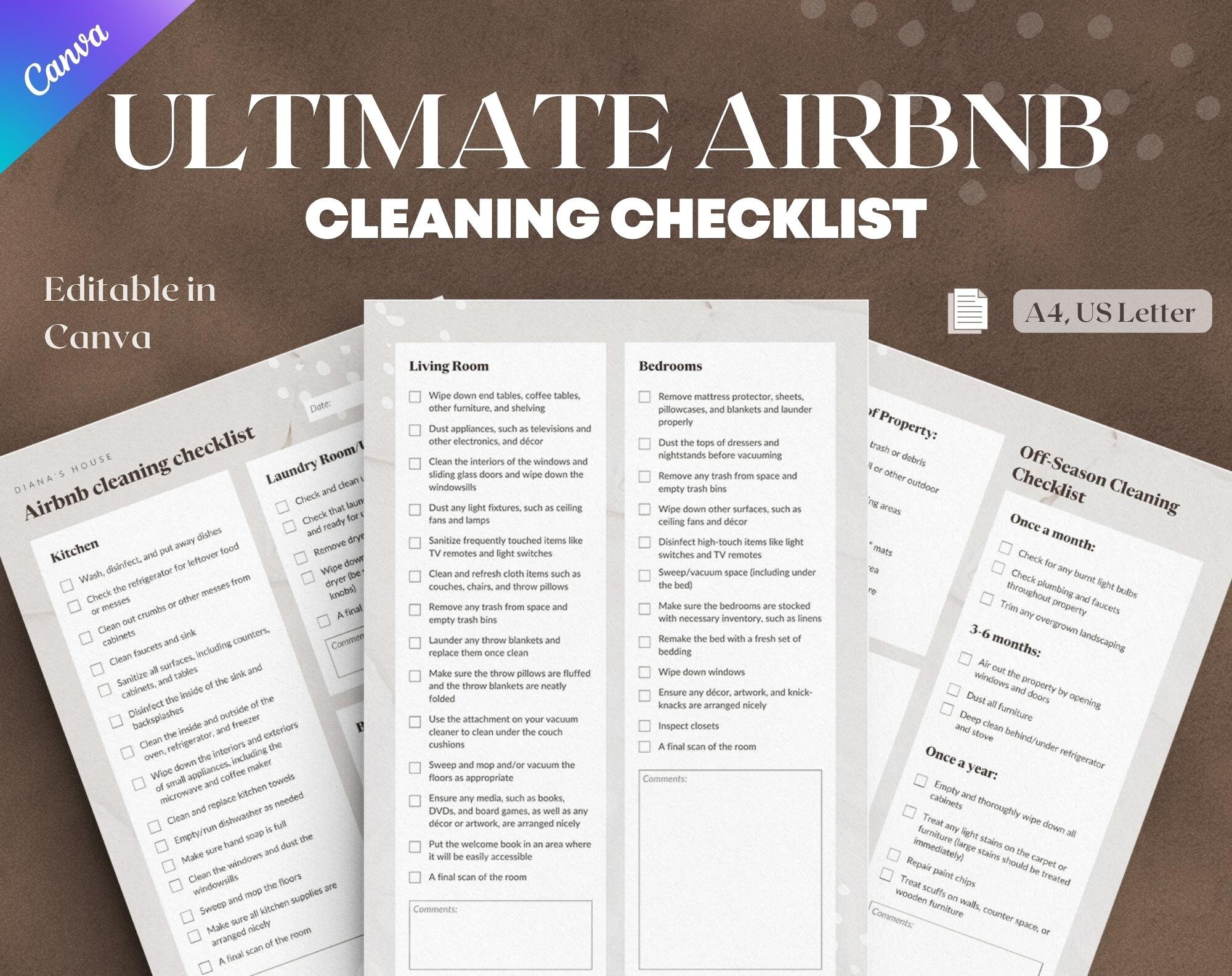 Cleaning Checklist Deep Cleaning - Etsy