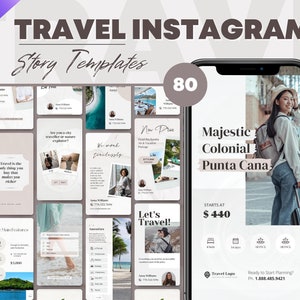 Travel Social Media Story Pack. Instagram Canva Brand Templates for Bloggers, Agencies & Agents. Hotel Insta Feed. Vacation Tour Promotion