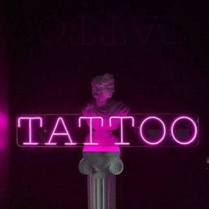 Insegna al neon per tatuaggi - Arte murale a LED per studi di tatuaggi / Luce al neon fantastica per decorazioni per la casa e l'ufficio / Insegna elegante per studi di tatuaggi / Decorazione per tatuaggi