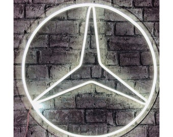 Mercedes Benz Led Sign wall art | Mercedes-Benz Neon Sign - Elegant LED Light for Luxury Car Decor | Perfect for Garages, Offices, and Car