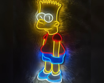 Simpson Bart Neon Led Sign Wall art led sign/simpson neon sign/ cartoon neon sign / home neon sign / lighted wall art / home gift/ Fun Decor