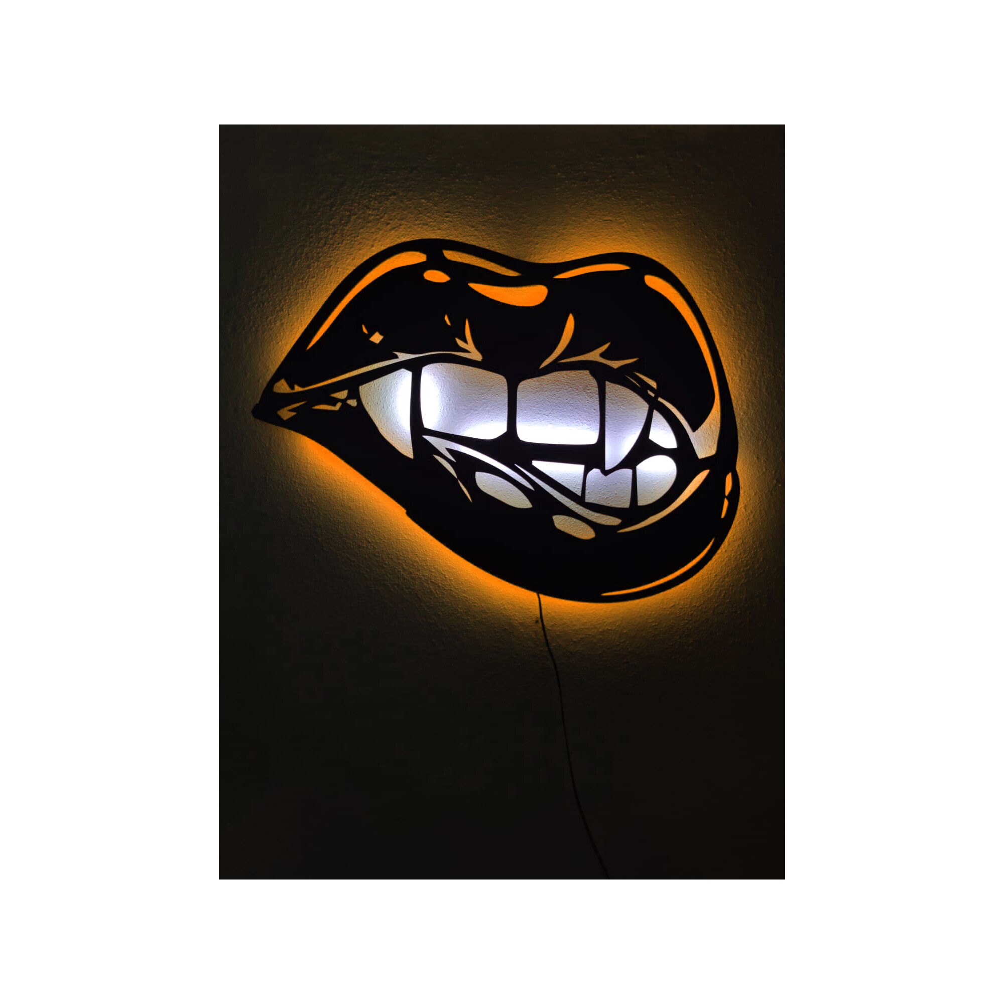 Led Wire Lips Lips LED Wall Art | Lips Wall Decor | Lip Wall Art | Cool Wall Art ...