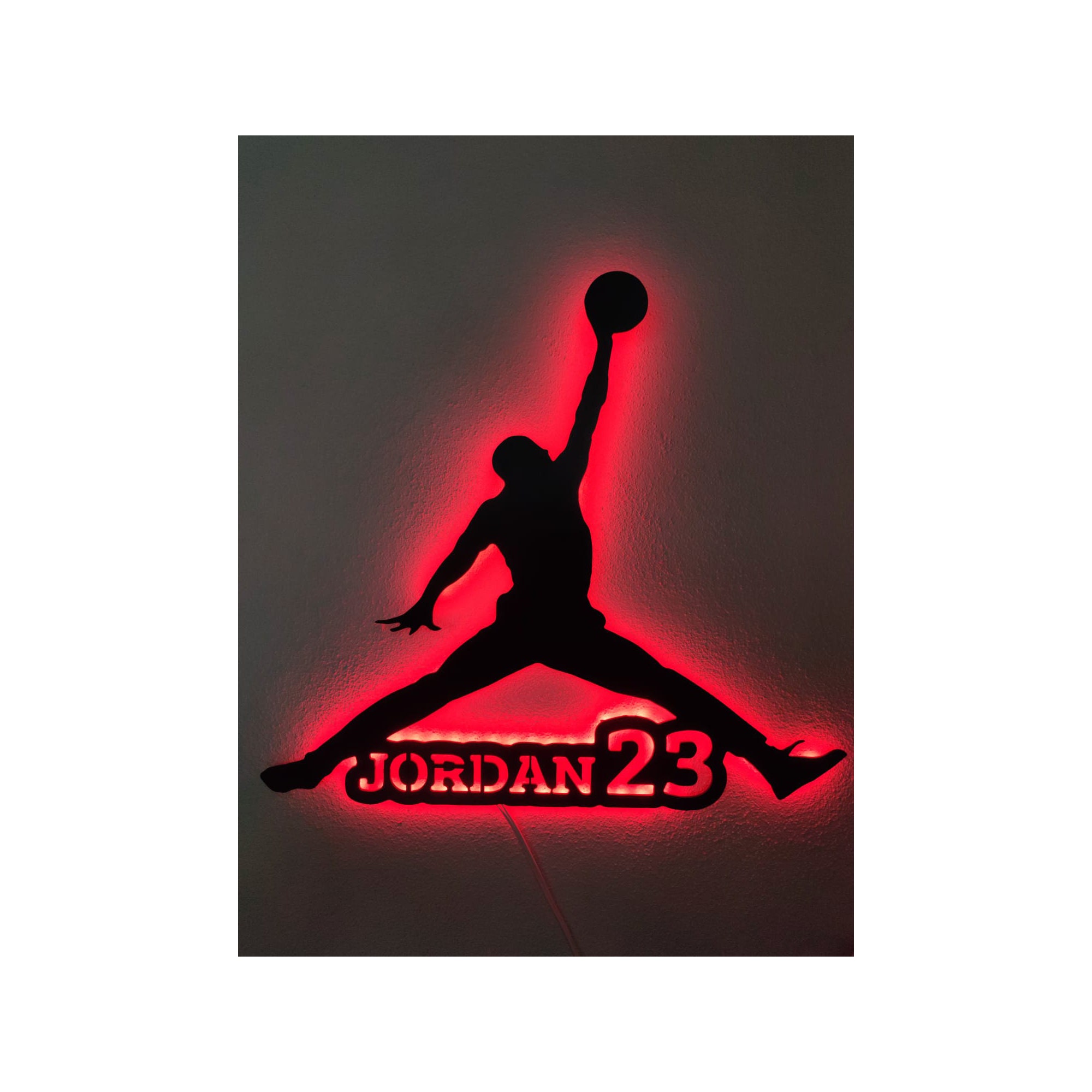 Michael Jordan led signe oeuvres d art murales decoration murale art mural de basket ball cadeau de basket ball decoration de basket ball art mural jordanie art mural nba Etsy France