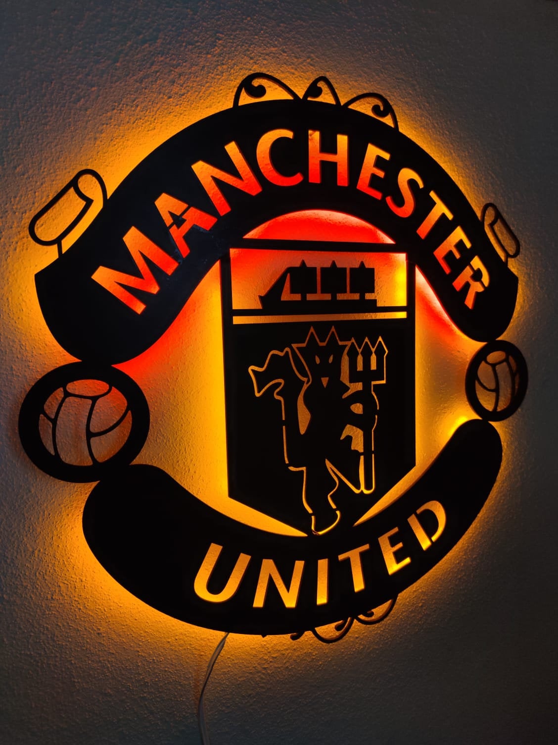 Manchester United Wall Art Neon Sign Football Wall Decor Etsy