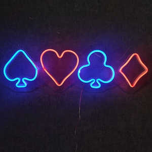 Gambler Poker Neon LED Sign - Poker Wall Art | Vibrant LED Light for Game Rooms | Stylish Decor for Poker Enthusiasts