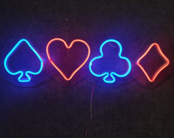 Poker Wall Art Poker Neon Sign Poker Room Decor Casino Sign - Etsy