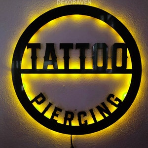 Tattoo wall art | tattoo wall decor | tattoo design | tattoo led sign | tattoo led wall art | piercing wall art |  tattoo artist wall art