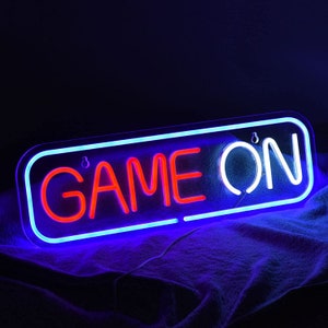 Game On Neon Sign - LED Light for Gaming Rooms | Adjustable Size & Color Options | Perfect for Gaming Spaces  Enthusiasts