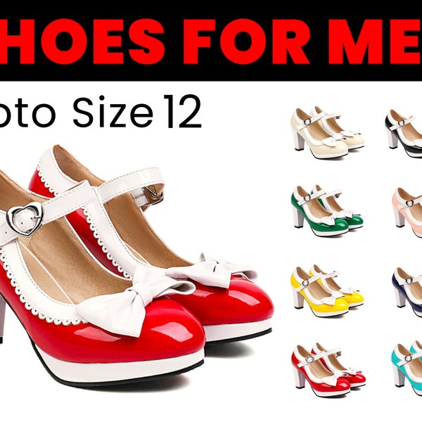Femboy Shoes, Crossdresser Shoes, Sissy Shoes, Transgender Shoes, High Heel Mary Jane Style Footwear, Women's Shoes For Men, LGBTQ Maid