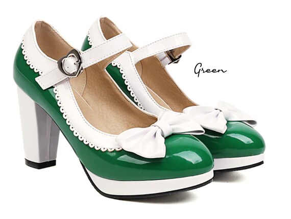 Femboy Crossdresser Sissy Shoes ABDL Girl 60s High Heel Mary Jane
