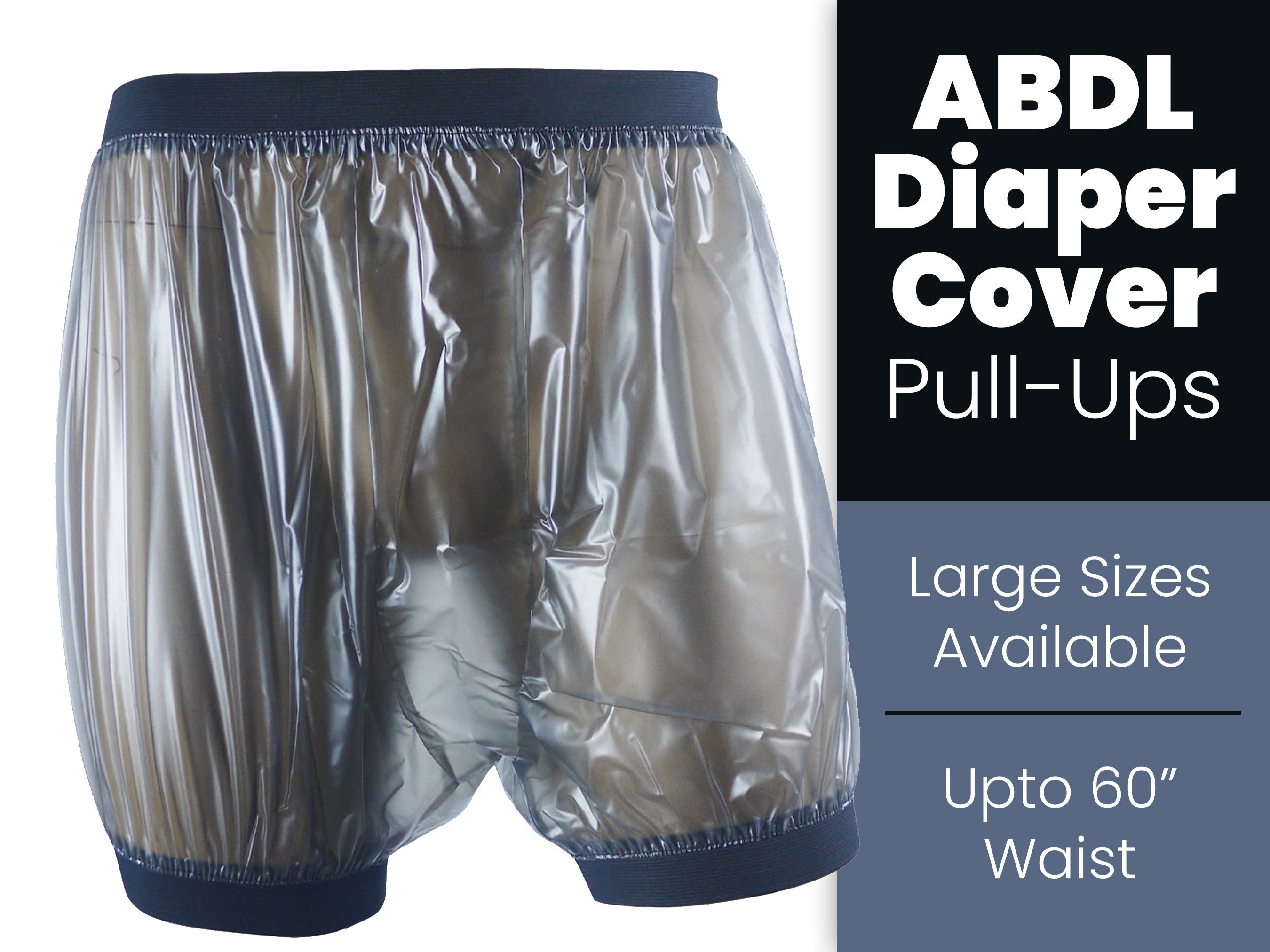 Adult Plastic Pants,PVCadult Rubber Pants,Waterproof and Reusable Elderly  Diapers,Leak Resistant,Unisex,Soft,Noiseless