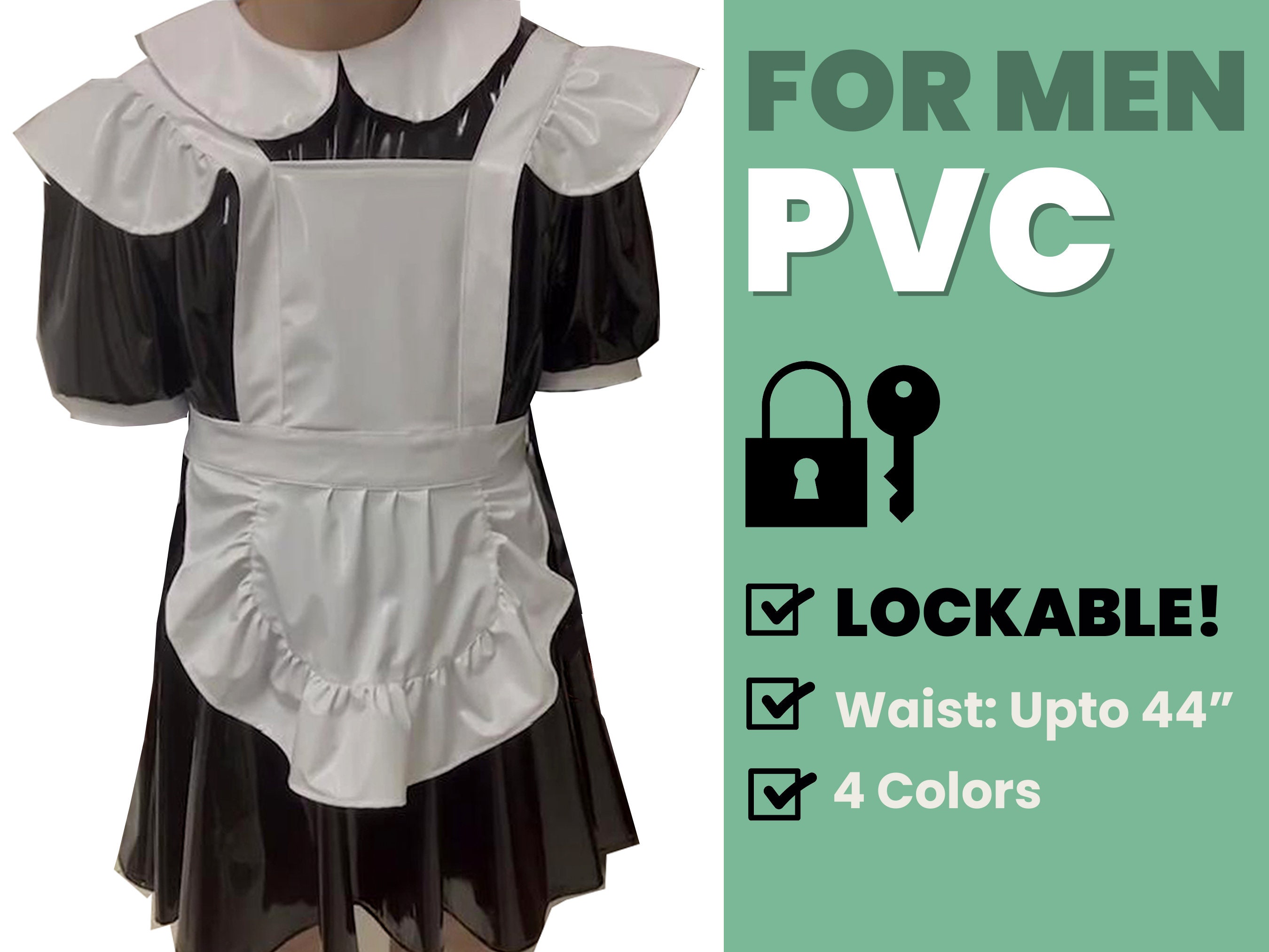 Lockable Clothing Femboy Sissy Maid Dress for Men in