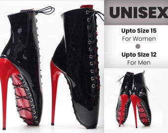 Extra Large Shoes High Heels Women’s Shoes For Men Plus Size Sissy Crossdresser Transgender Size 12 Size 13 Size 14 Size 15 Black Red Spike