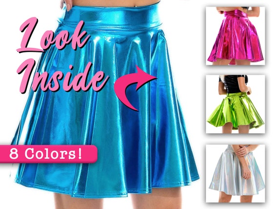 Holographic 90s Mini Skirt Metallic - Etsy