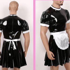 Sissy Maid Dress for Men Cosplay Costume, PU Leather - Etsy