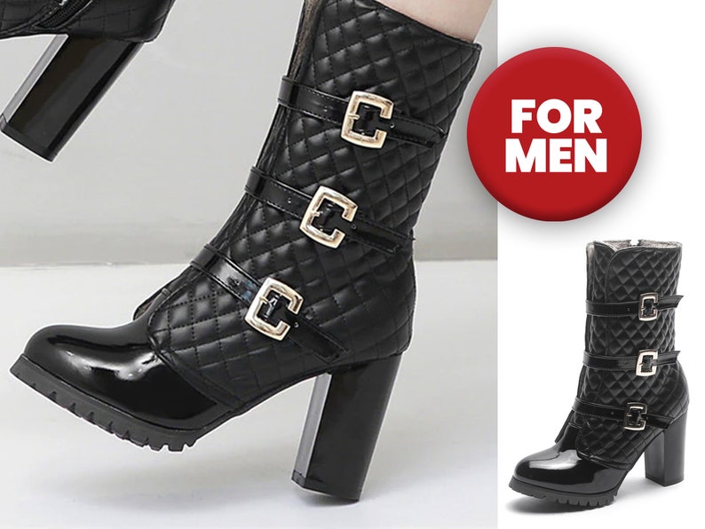 Sissy Transgender Femboy Boots Quilted Fur Lined Ankle Etsy