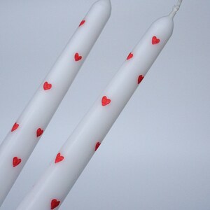 Valentine's Decoration Felt Hearts in Red and White on Wood Stems