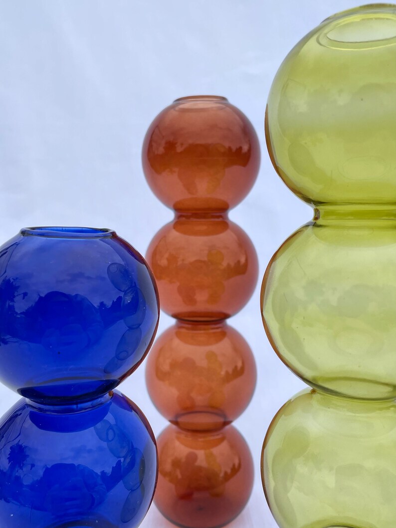 Assorted Coloured Glass Bubble Vase Sculpture Decor Etsy