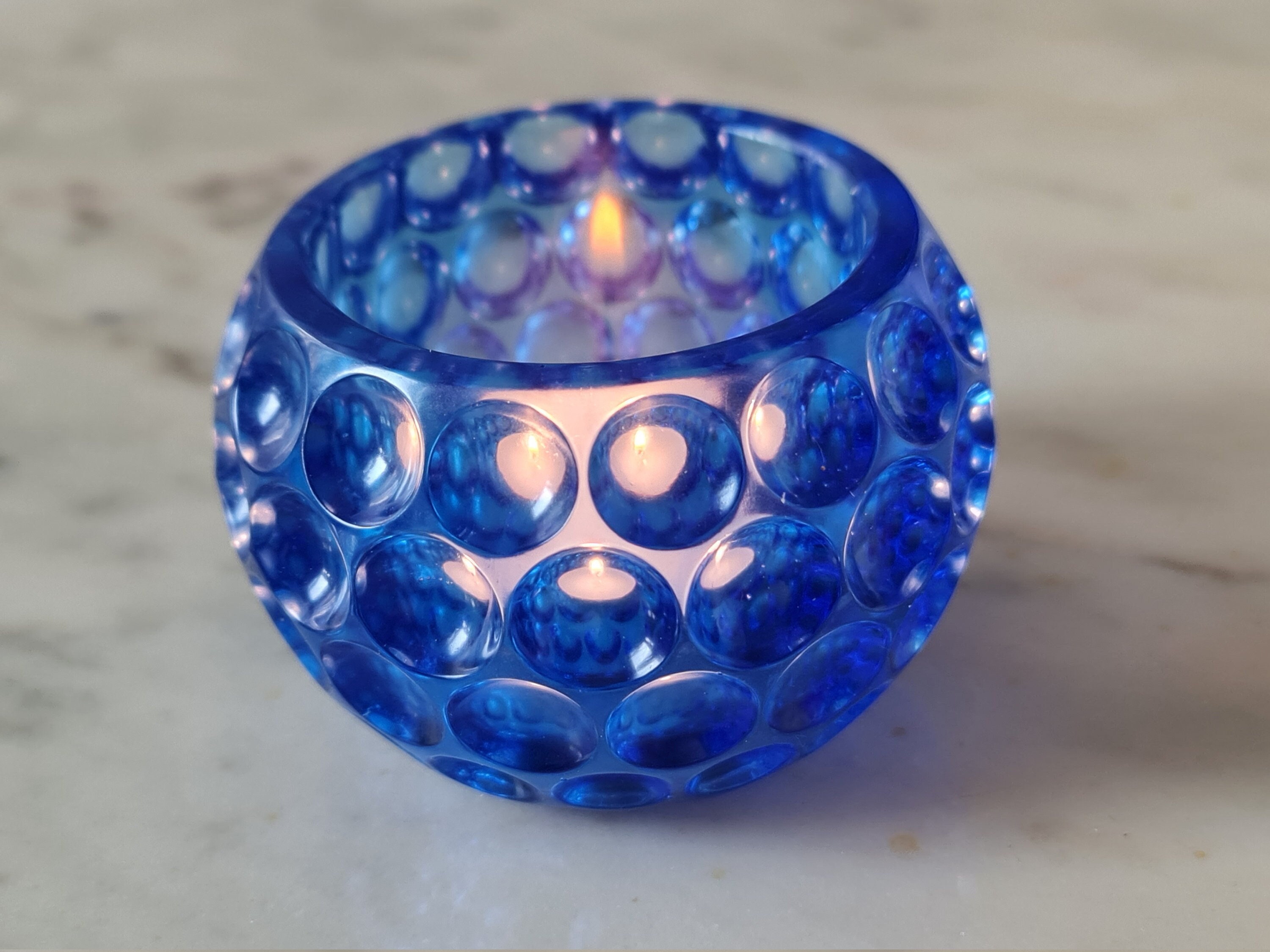 Bougeoirs Fait Main d'un Mélange de Cristaux et Résine.