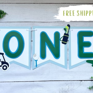Golf First Birthday High Chair Banner: Hole in One Party Decor